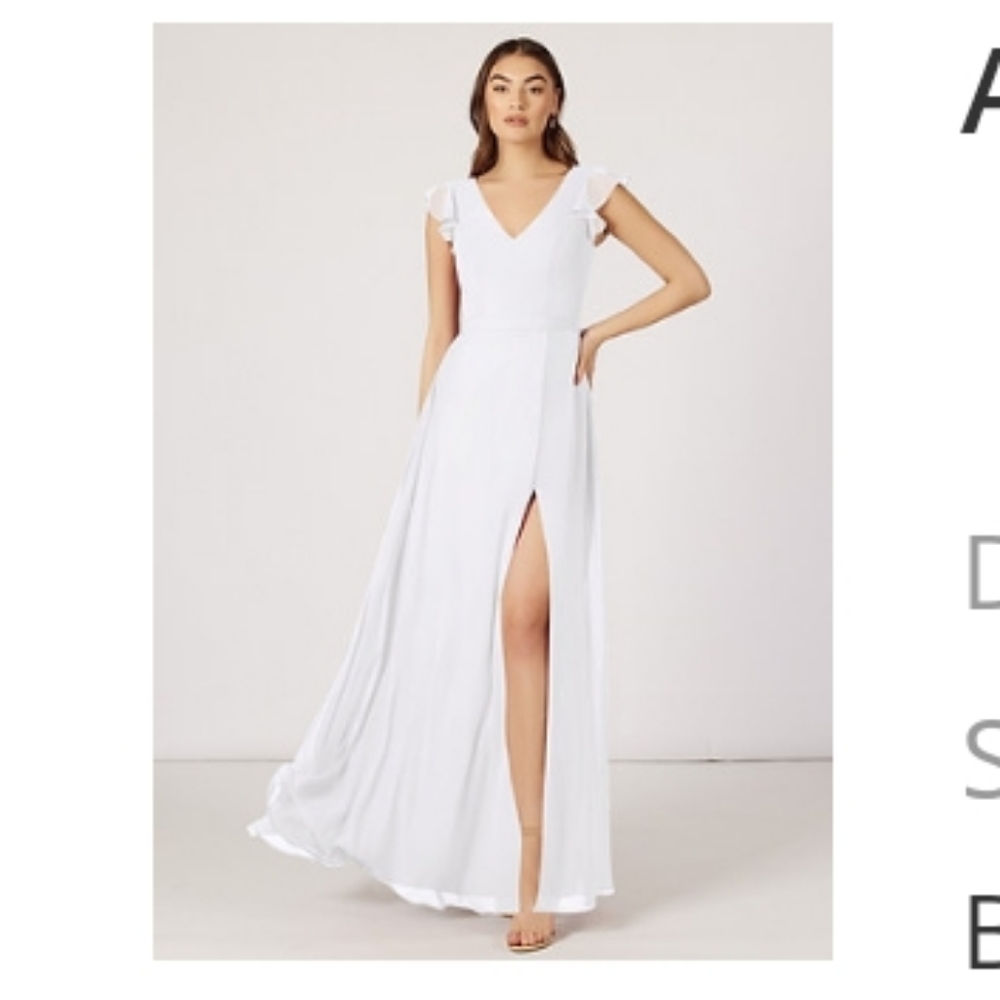 Azazie Claudine Wedding or Bridesmaid Dress in White